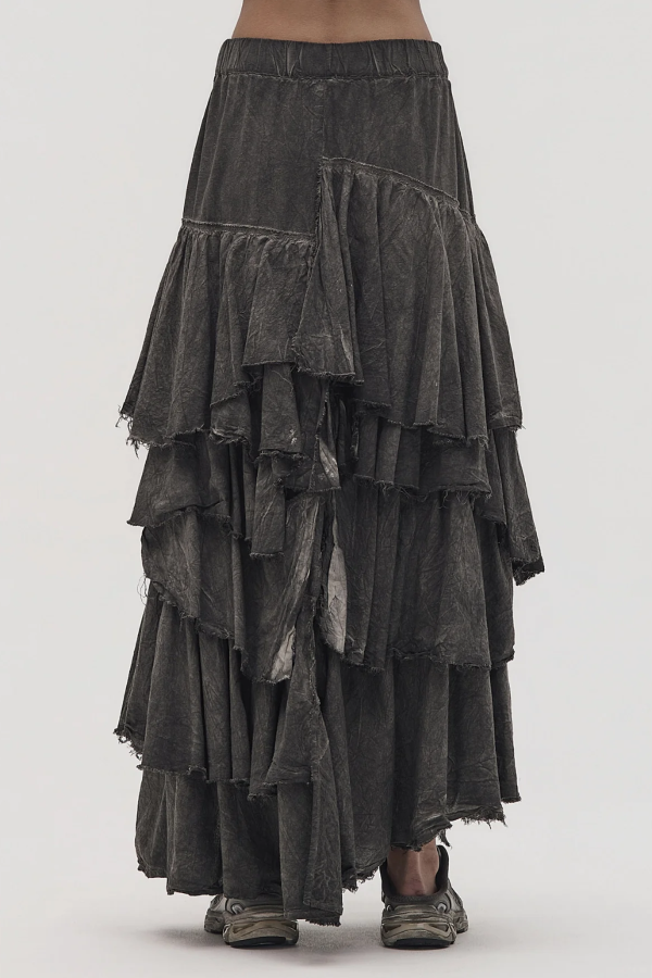 La Vaca Loca tiered skirt Alguno in Cold Black