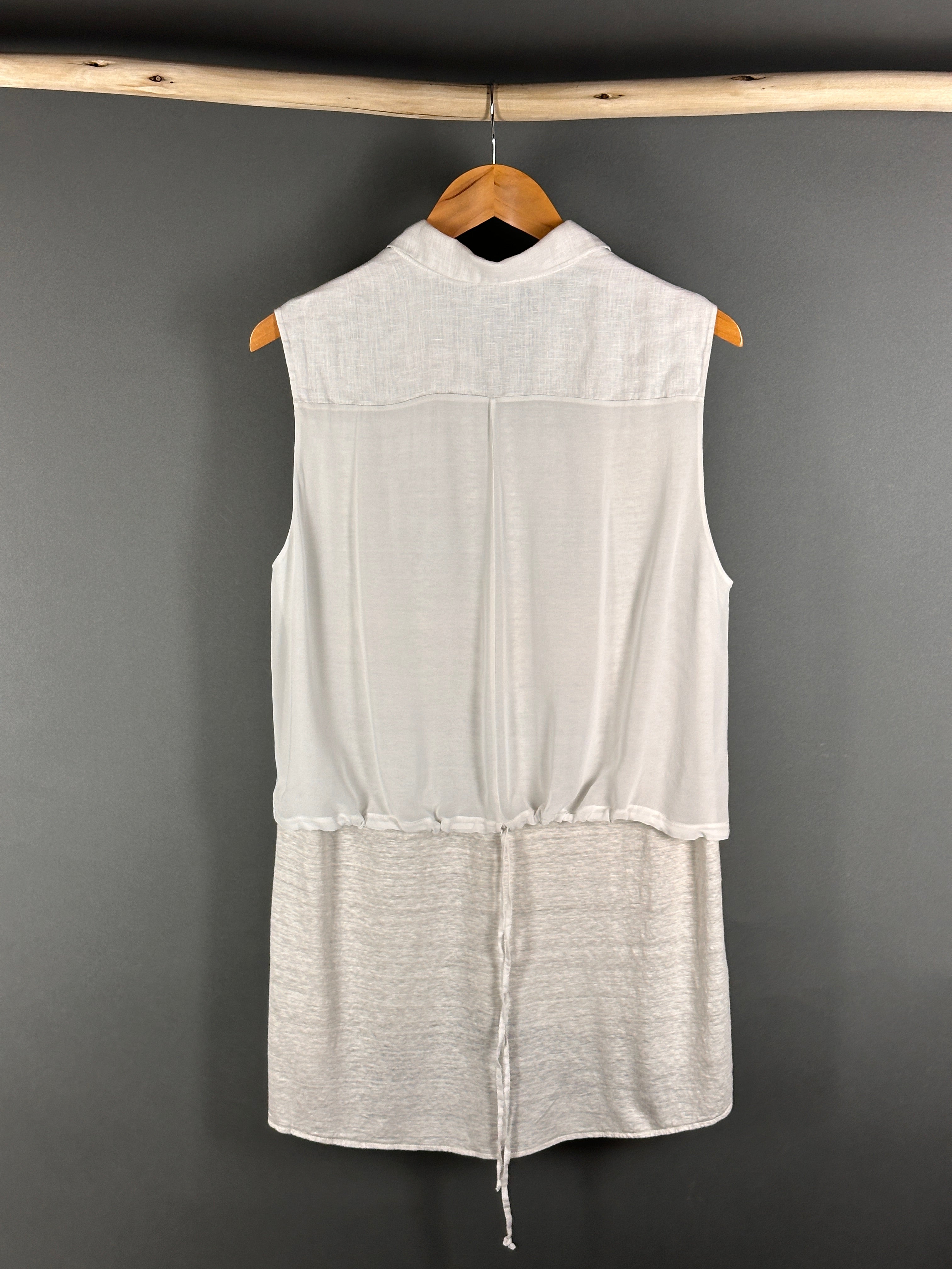 Transit Linen knit top with viscose panel