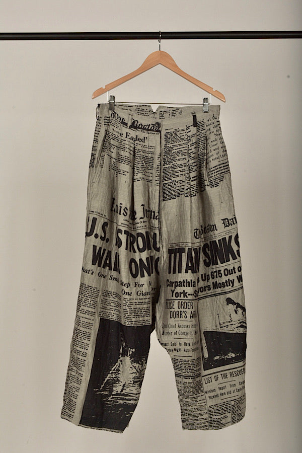 Studio Rundholz Dip Newsprint trousers