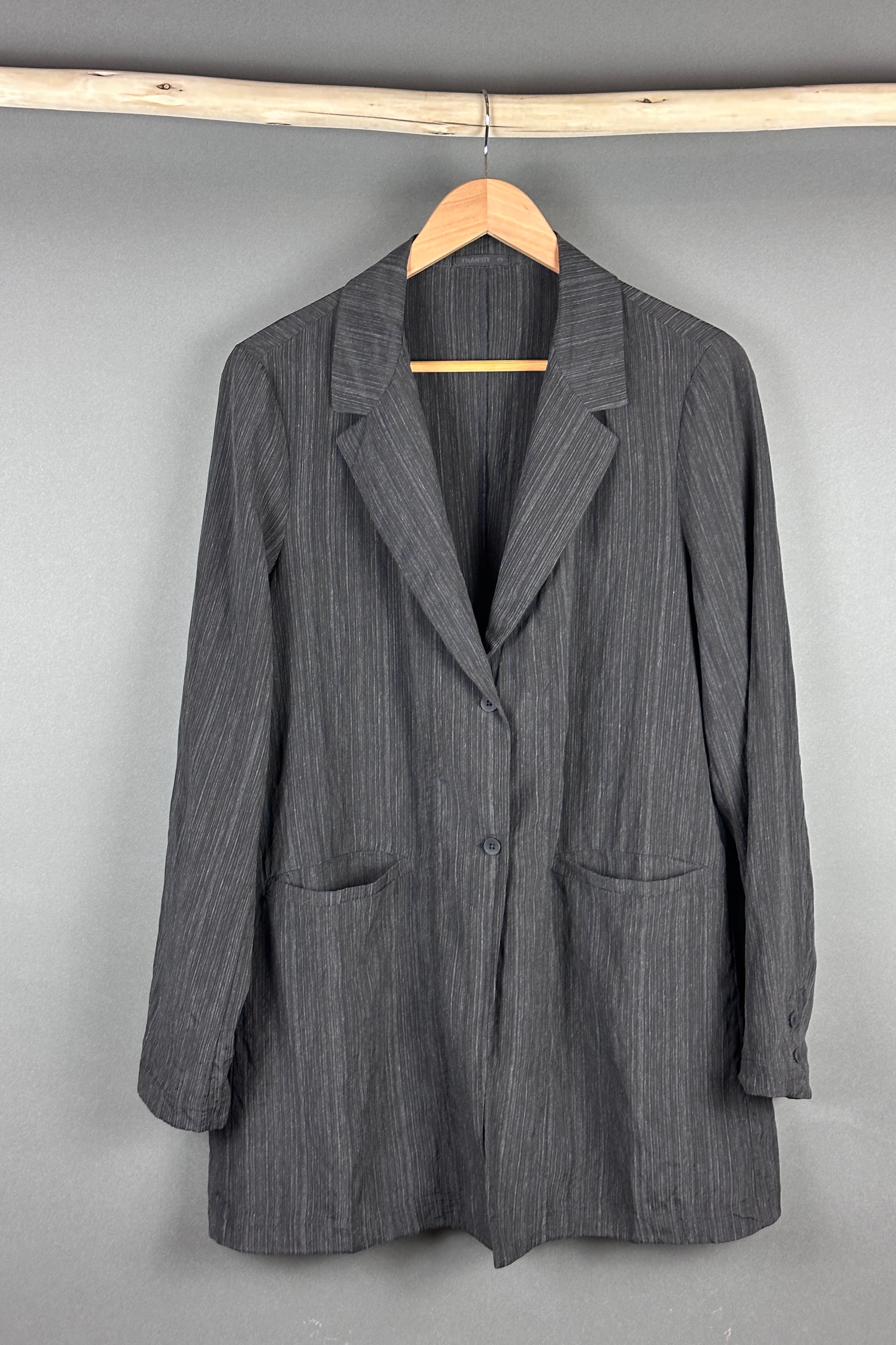 Transit Jacket in charcoal viscose A 119