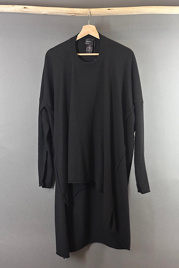 LVL Asymmetrical Sweater in black