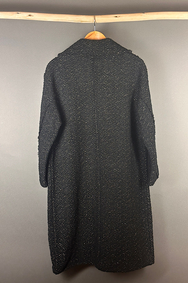 Transit Black Boucle Wool Coat