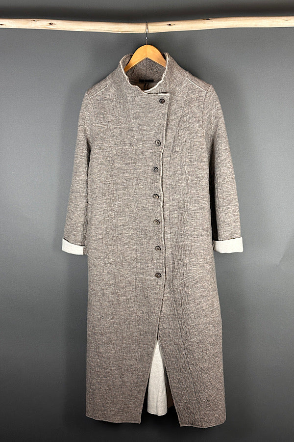 Transit taupe signautre wool coat