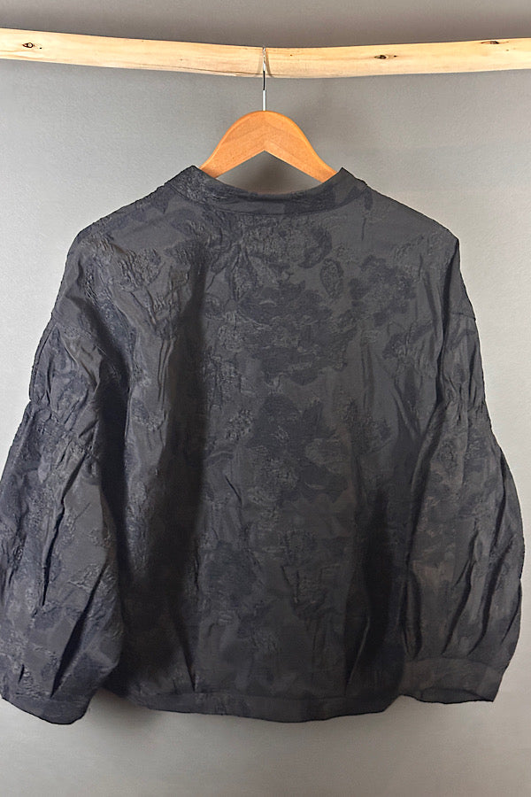 Rabens Saloner jacquard shirt jacket in Pirate Black