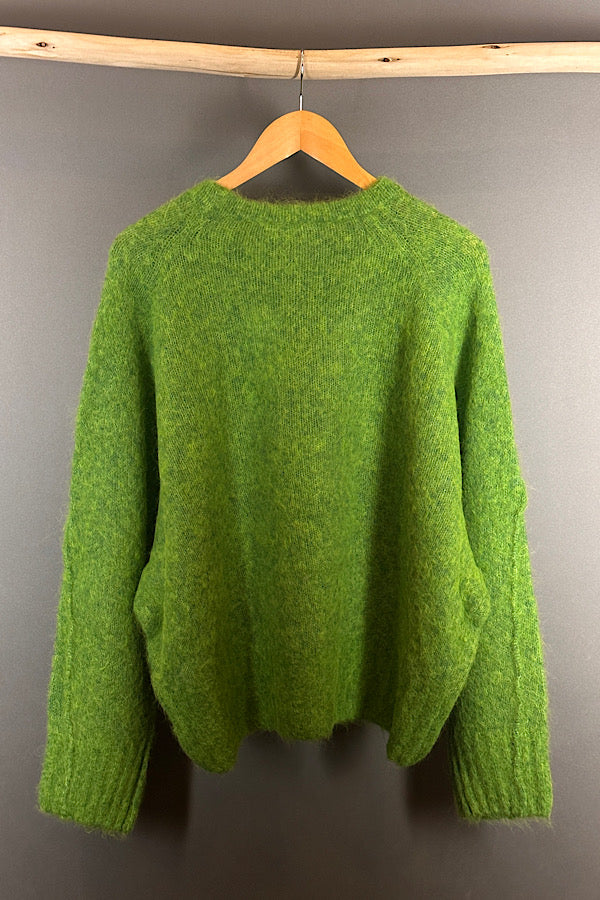 Rabens Saloner viper green boxy sweater