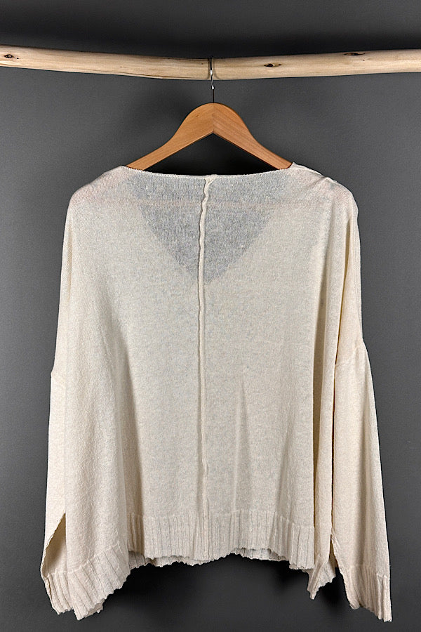 La Vaca Loca linen knit V neck top Arteria