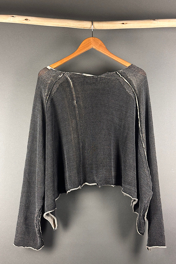Mainline crop top in blk/marshmallow