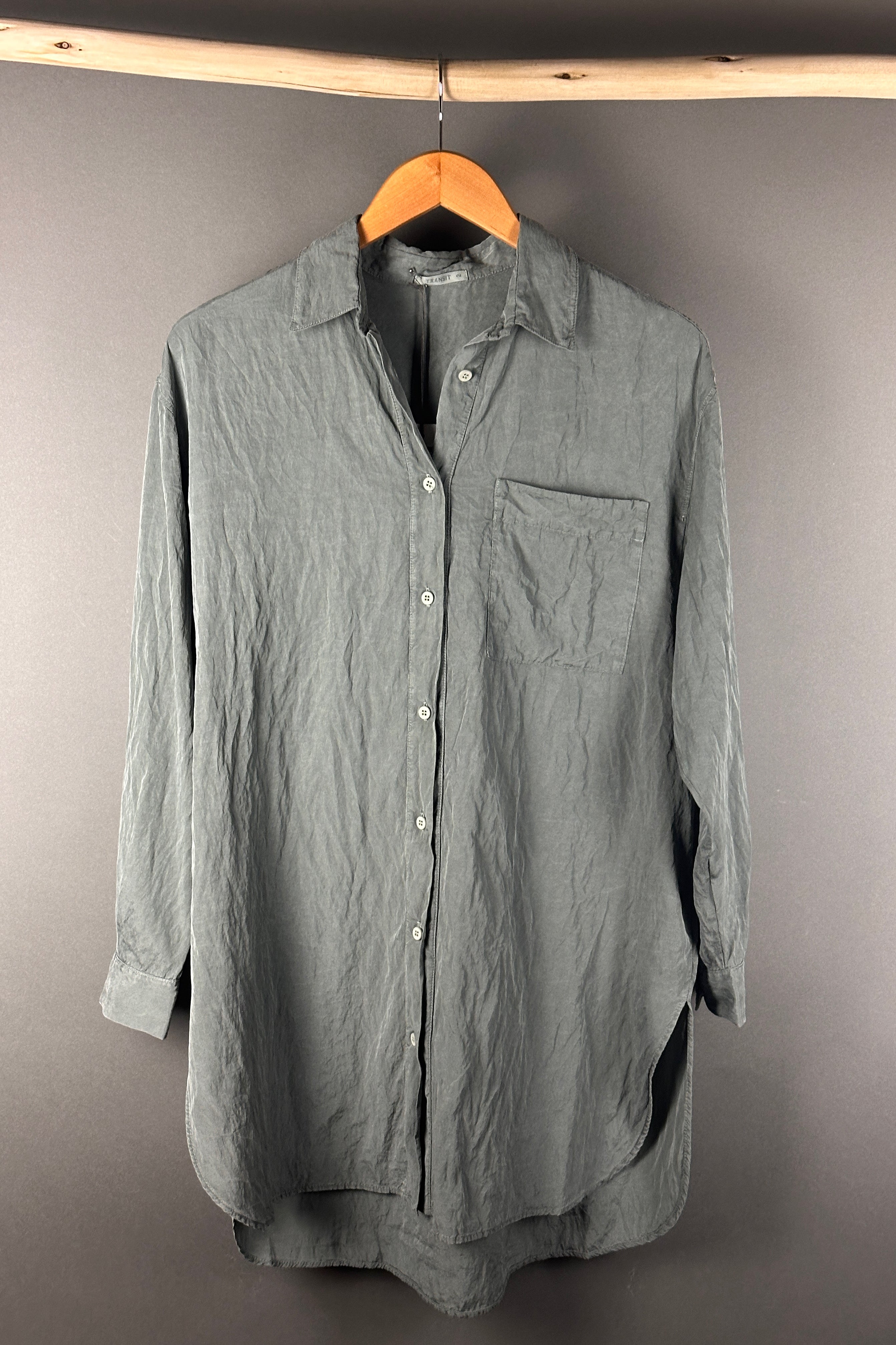 Transit shirt in Green silk mix