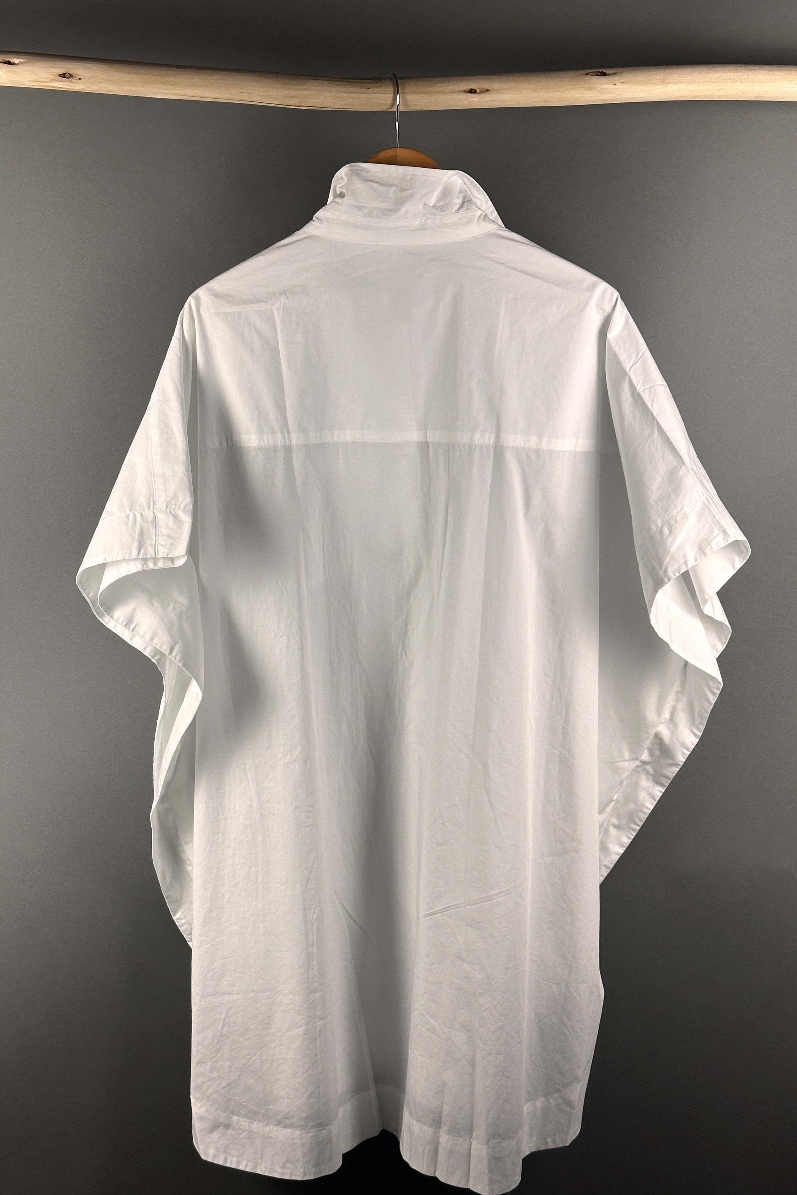 Rabens Poplin curved hem shirt dress