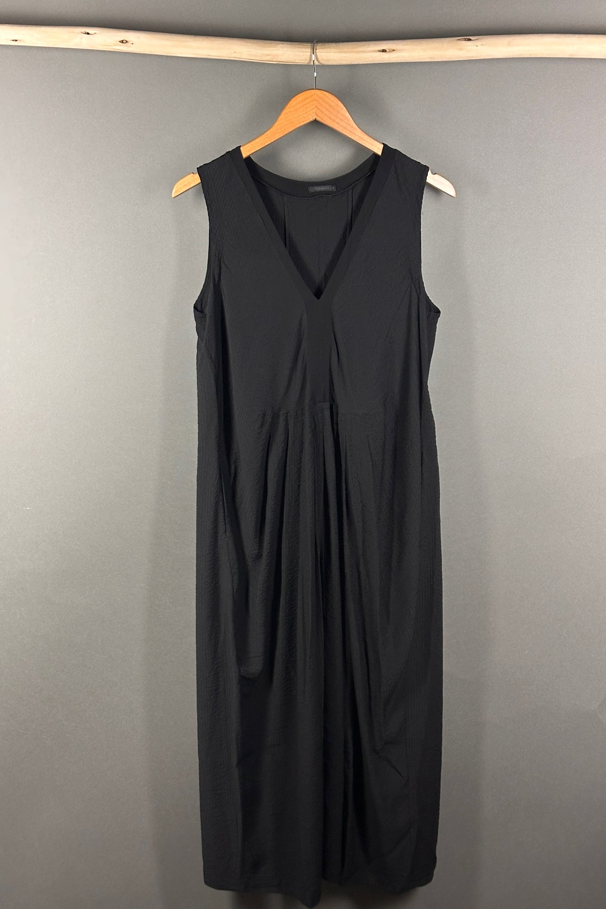 Transit Long Shirt Dress in Black E145