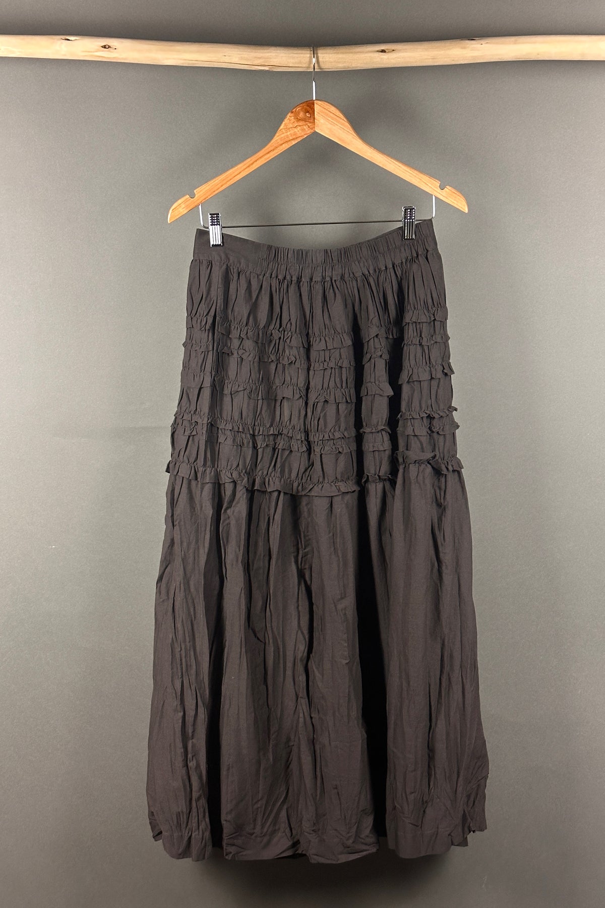 Rabens Saloner cotton voile skirt in Liquorice