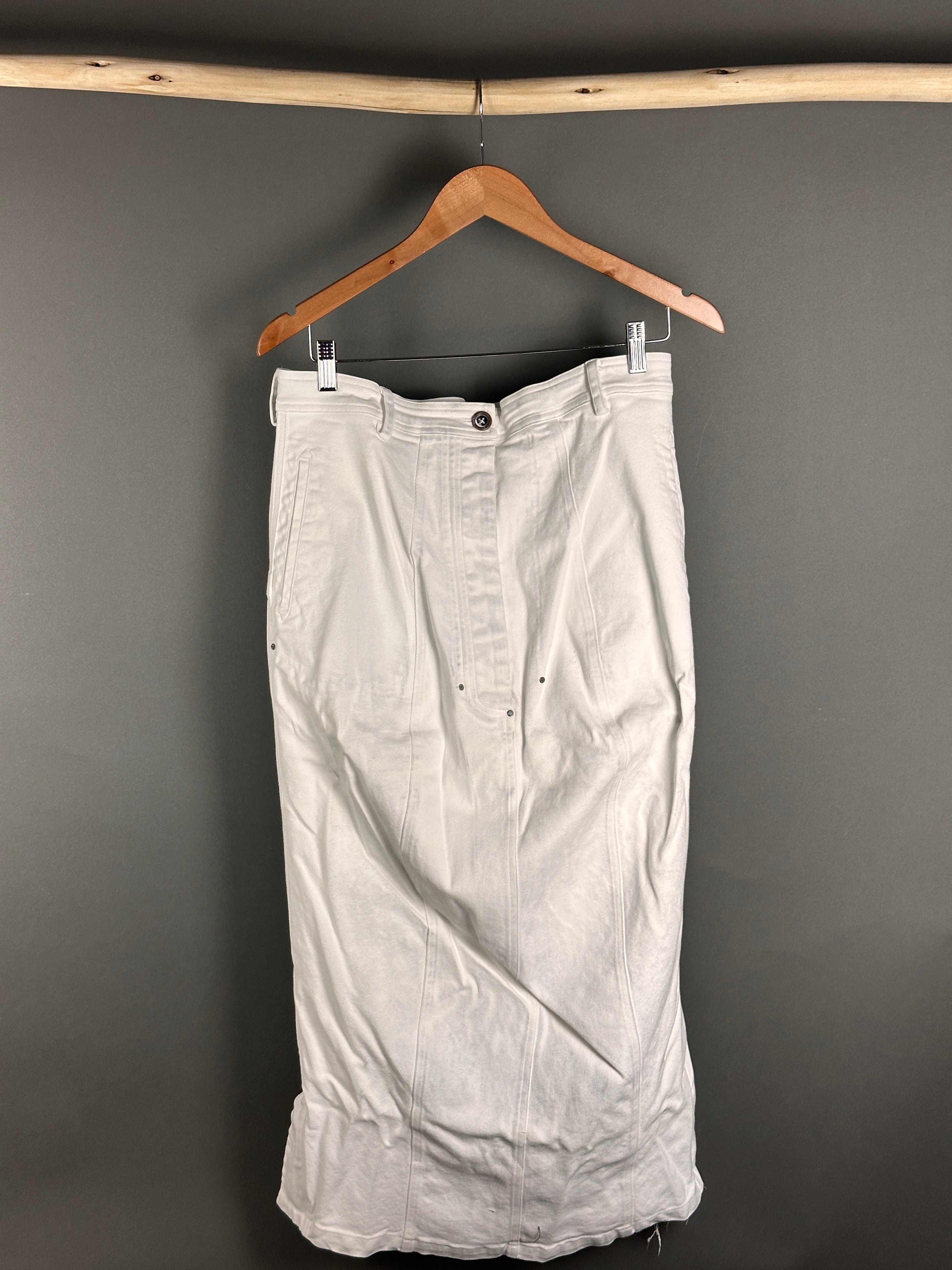 Mainline white cotton skirt in Paper Chalk
