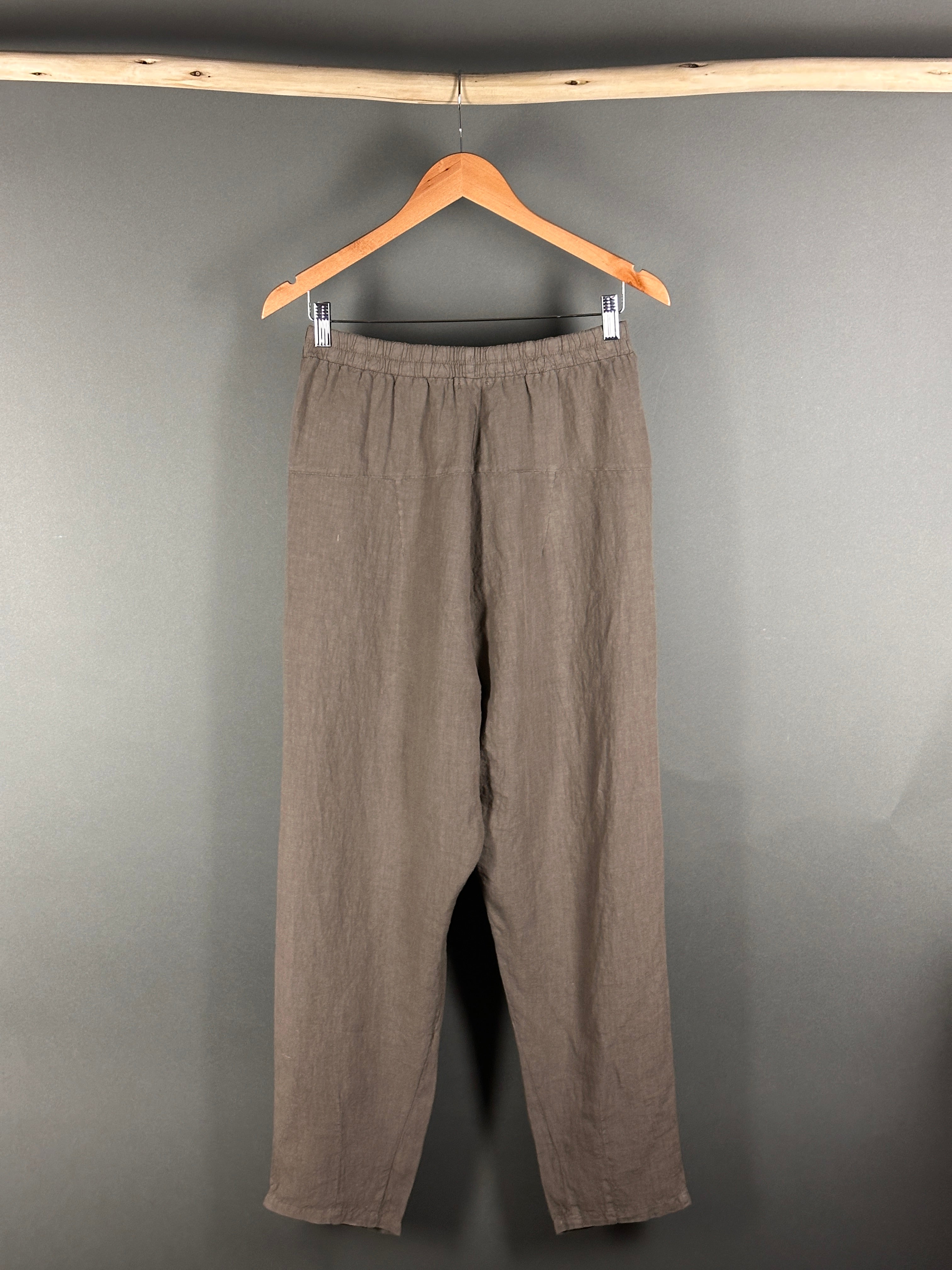 Transit dropped crotch  linen pants in Taupe