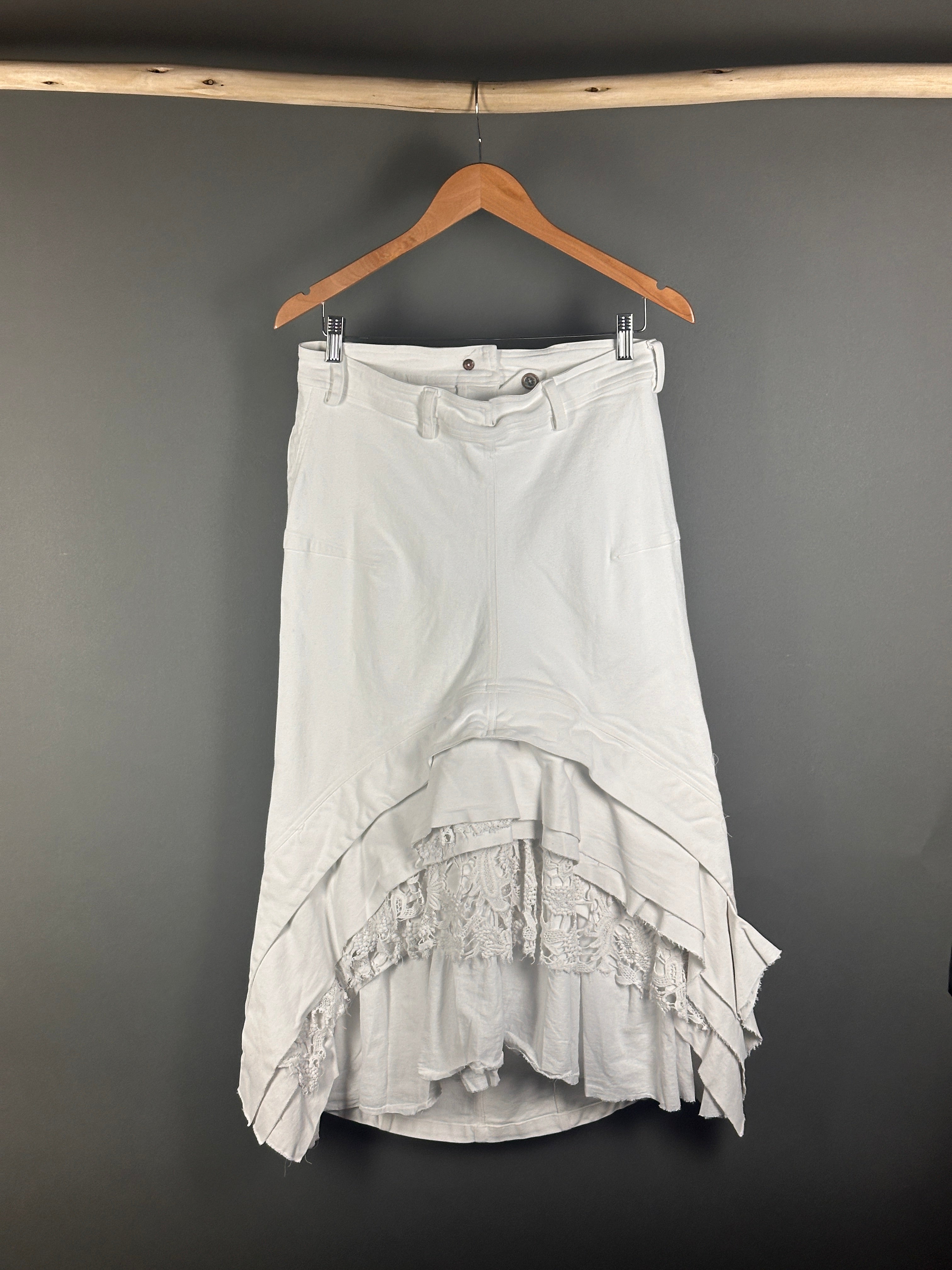 Mainline white cotton skirt in Paper Chalk