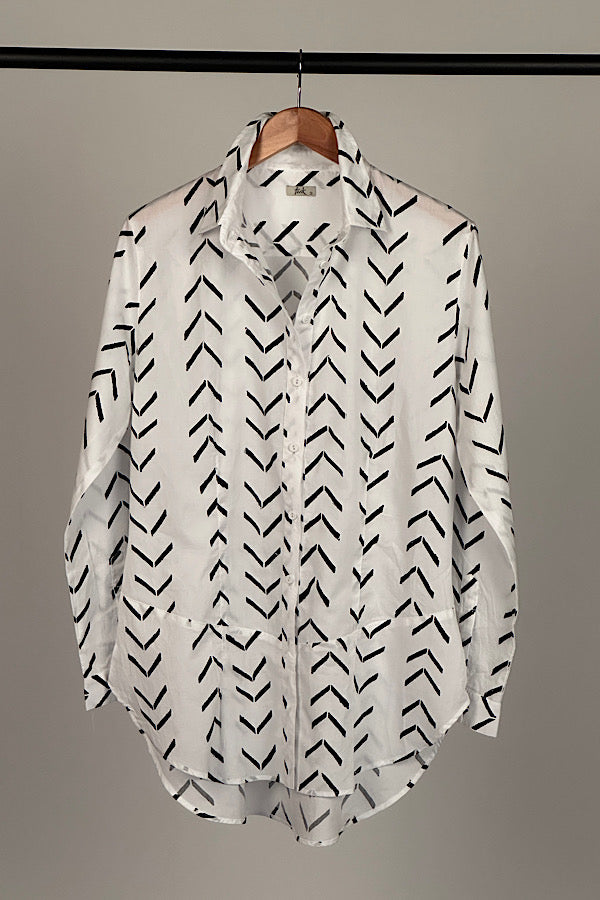 Tzusk cotton Voile Shirt Arrow Print