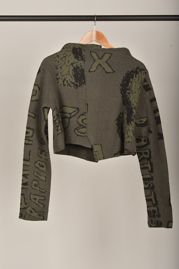 Studio Rundholz black label crop jacket in Defender Jacquard
