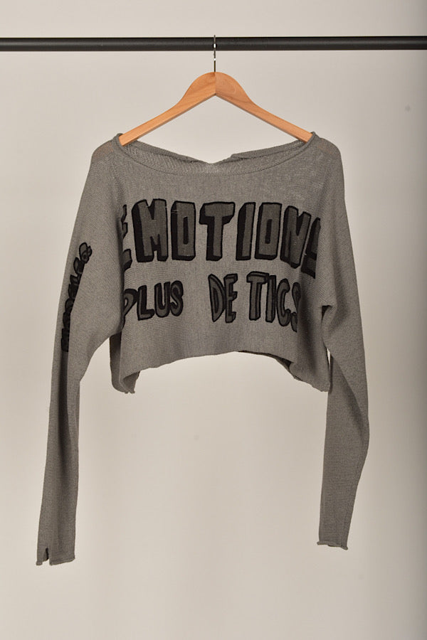 Studio Rundholz Black Label grey crop Emotions top