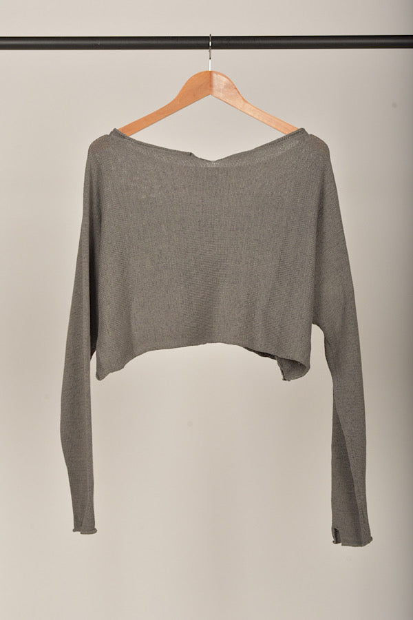 Studio Rundholz Black Label grey crop Emotions top