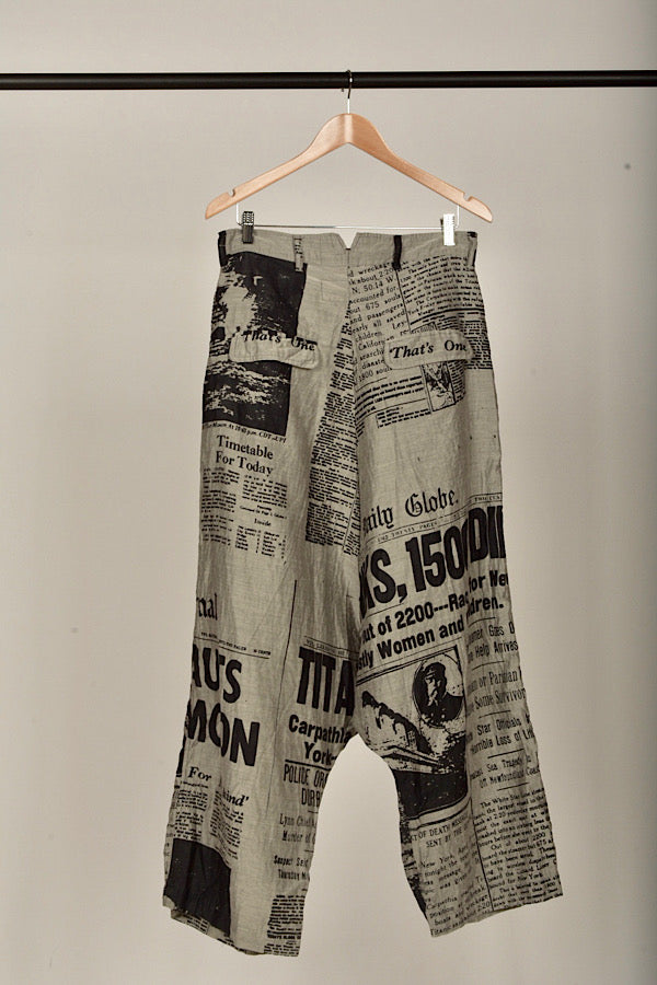 Studio Rundholz Dip Newsprint trousers