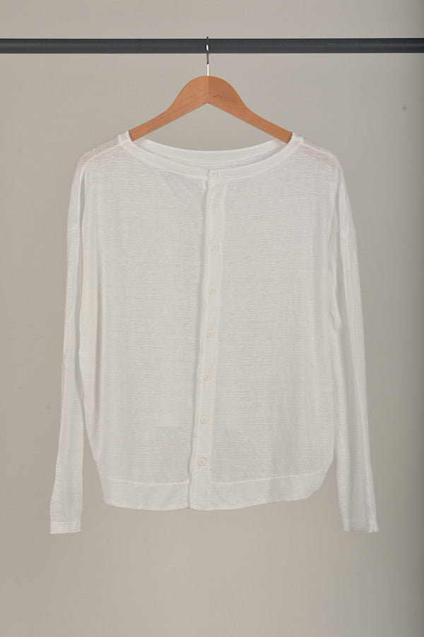 Transit Linen buttoned back tee