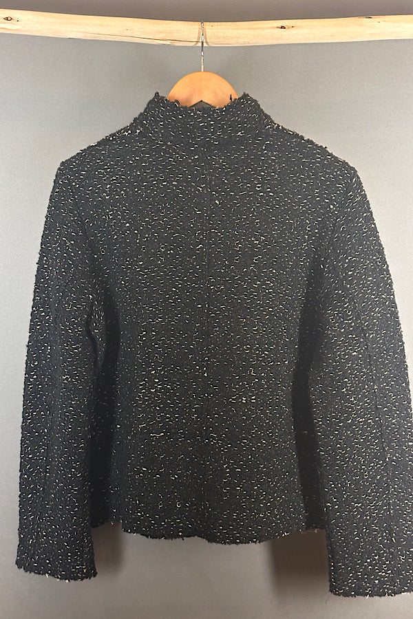 Transit black boucle wool jacket