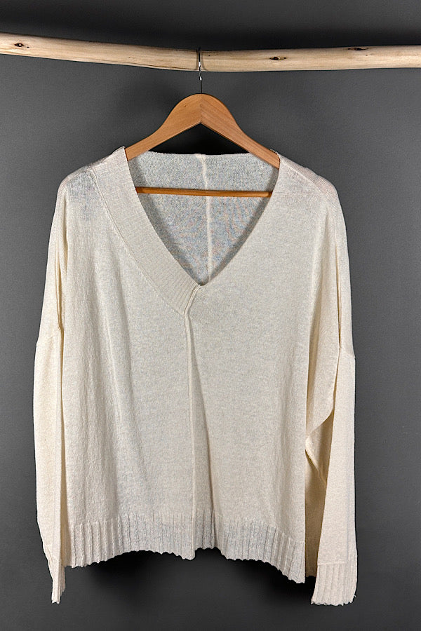 La Vaca Loca linen knit V neck top Arteria