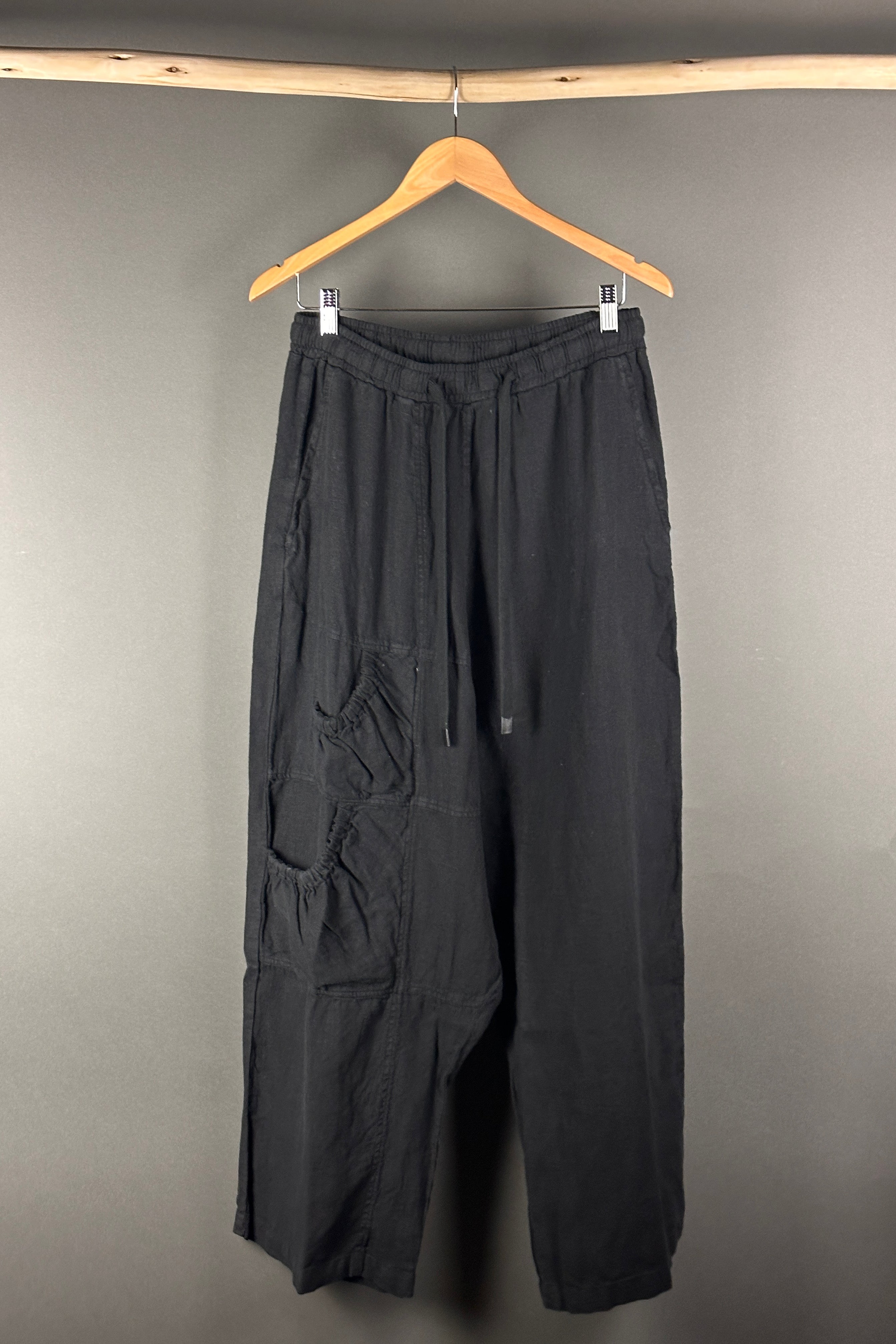 Black Label dropped crotch pants in Black