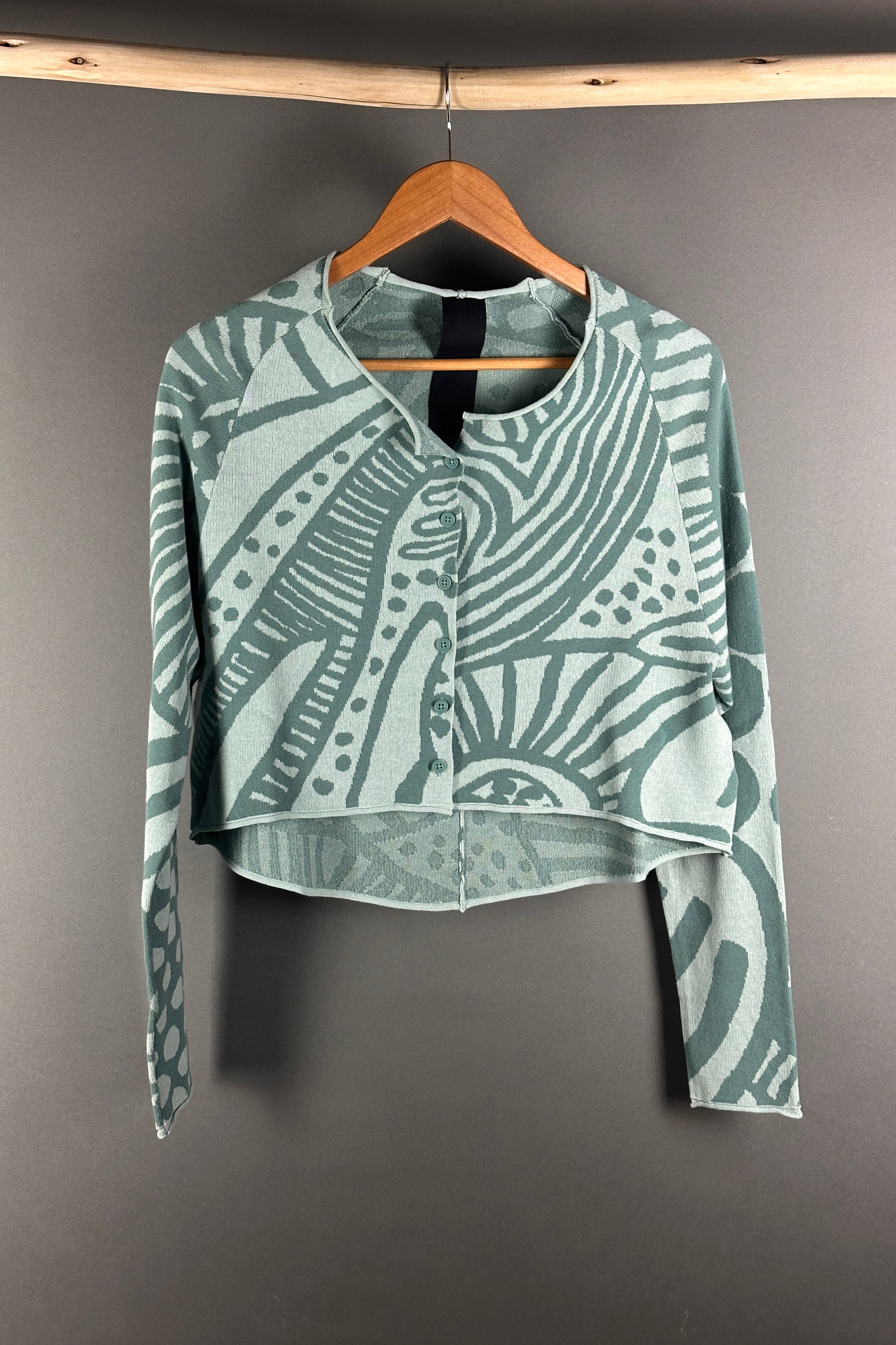 Black Label crop jacket in grass jacquard