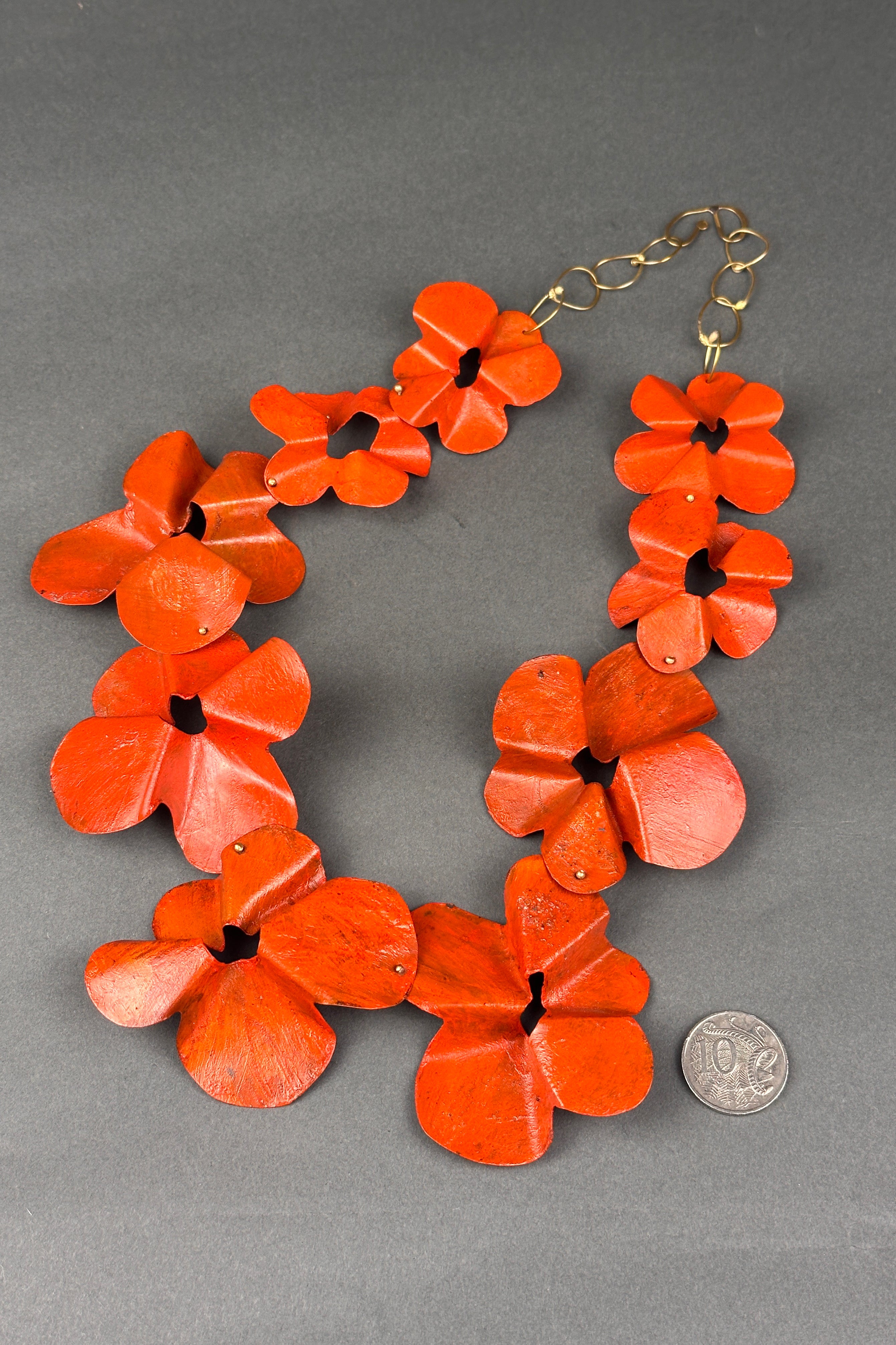Dora Haralambaki Tangerine  Petal  Necklace