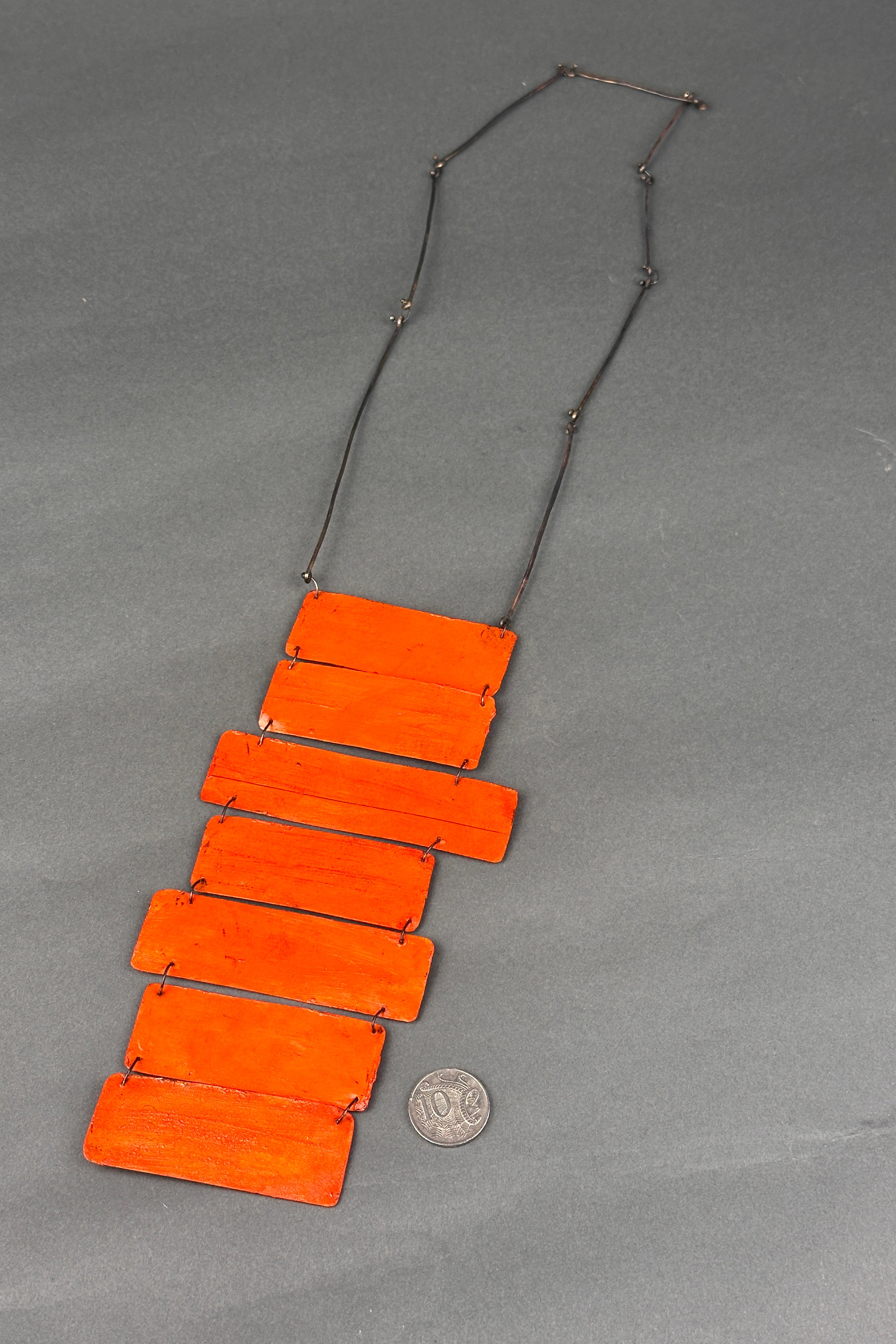 Dora Haralambaki orange ladder necklace