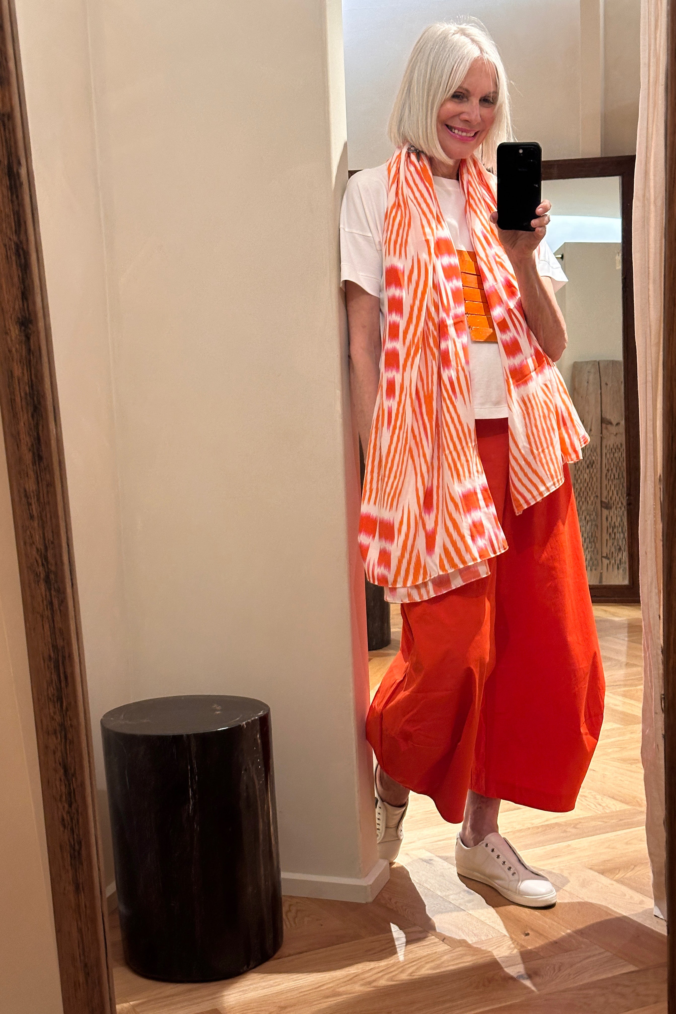 Dora Haralambaki orange ladder necklace