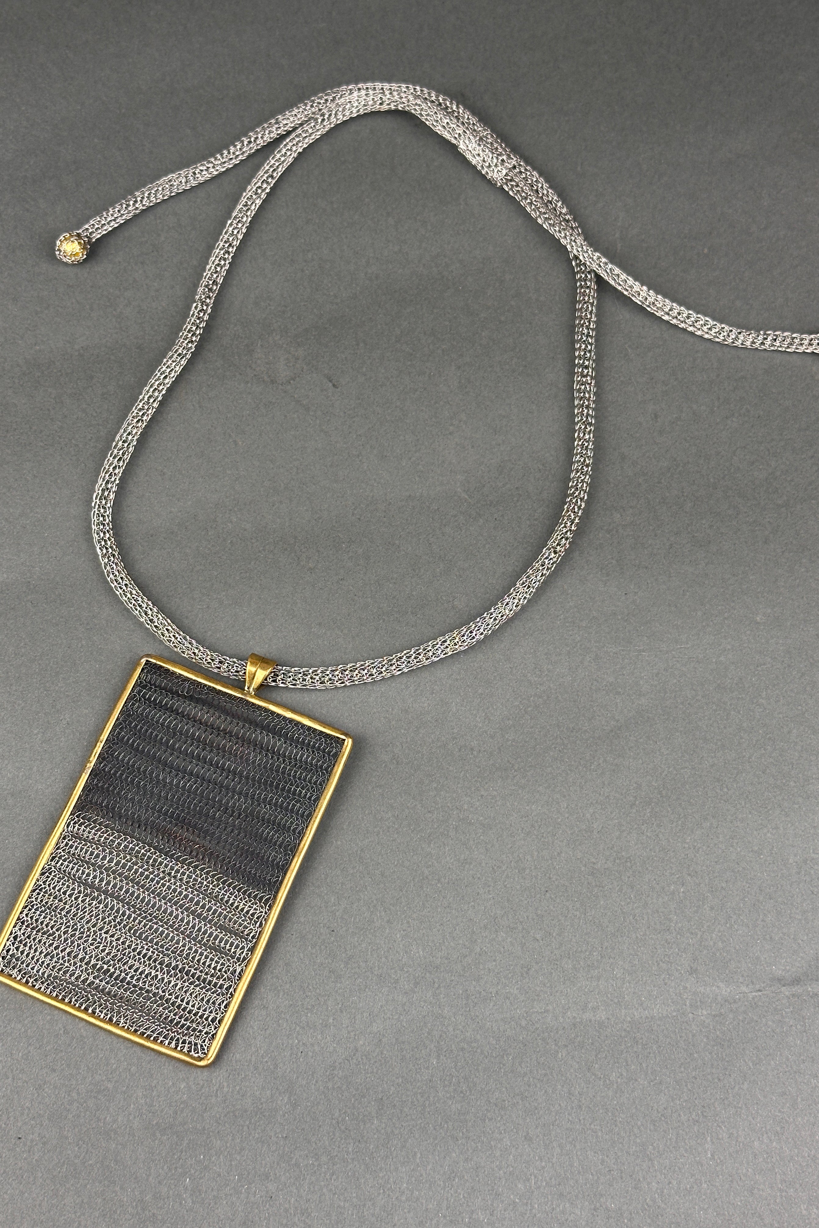 Seriously Designed knitted stainless necklace