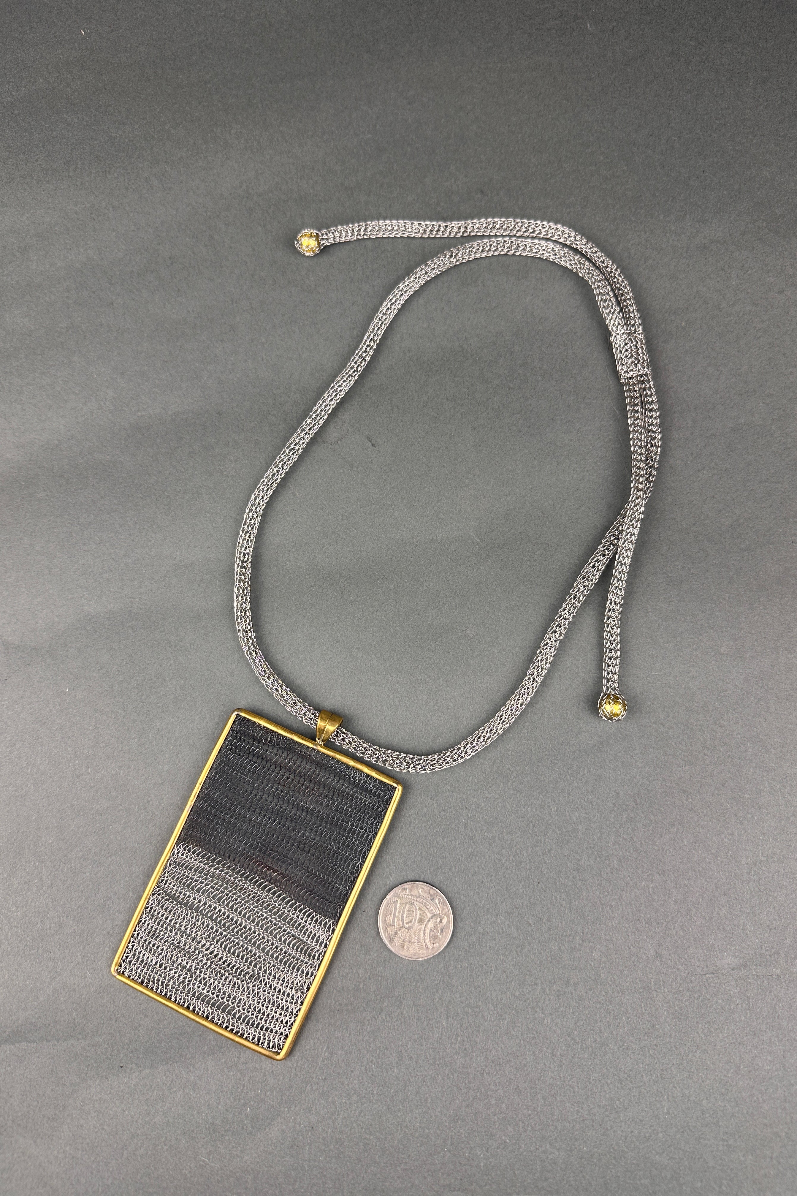 Seriously Designed knitted stainless necklace