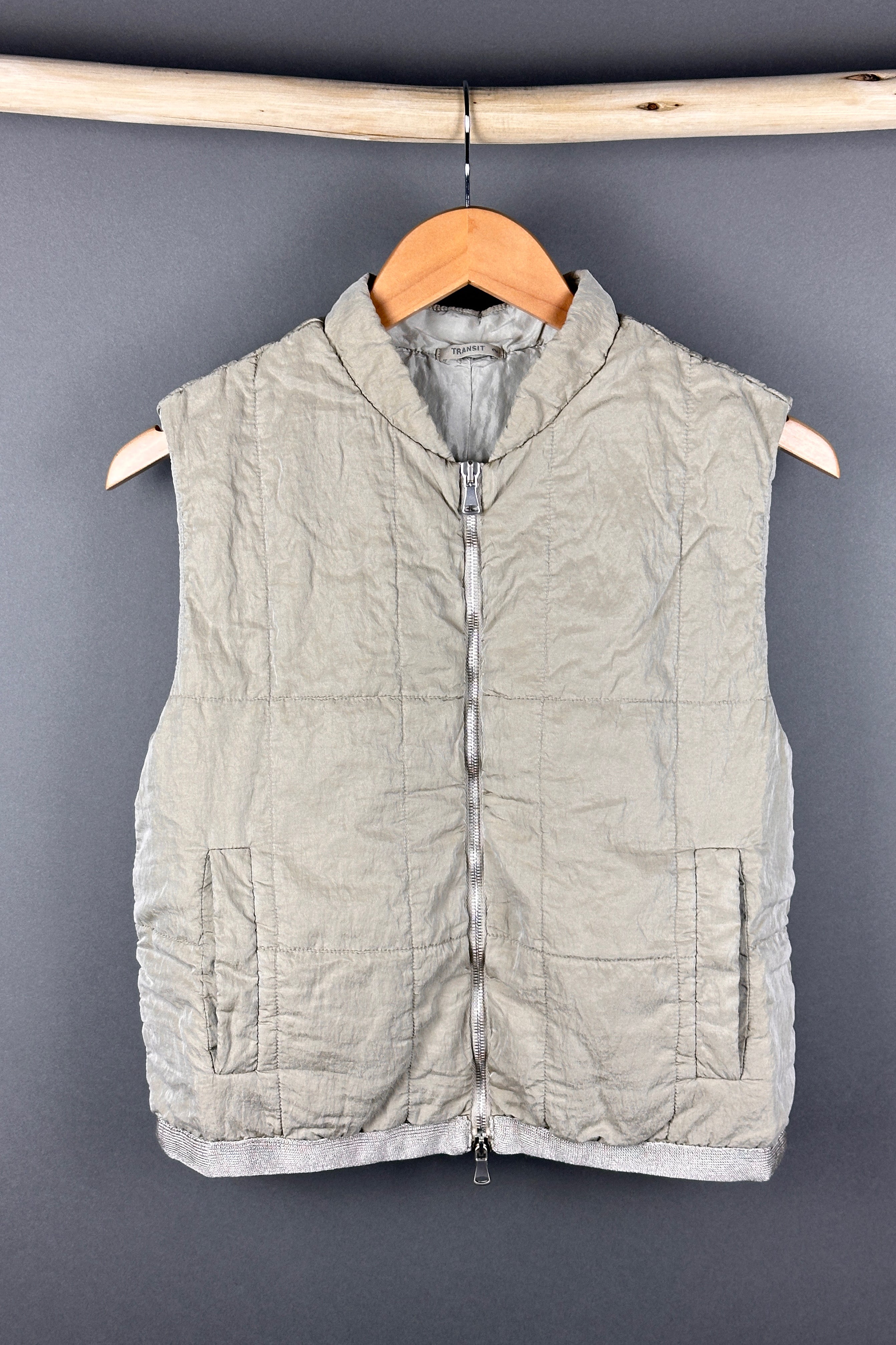Transit Silk  Mix Gilet in Sand