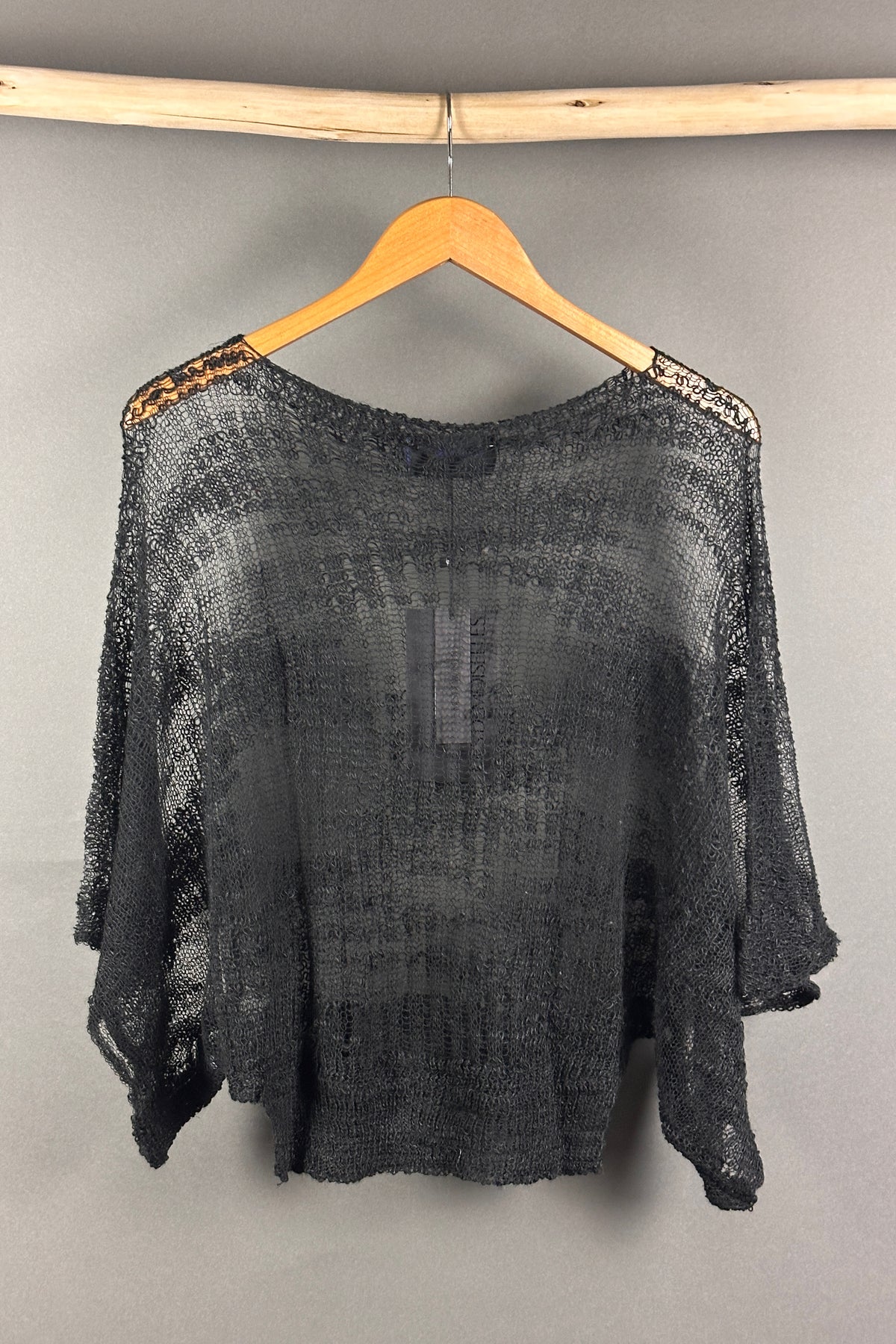 Mes Demoiselle  linen  knit top in black Scully