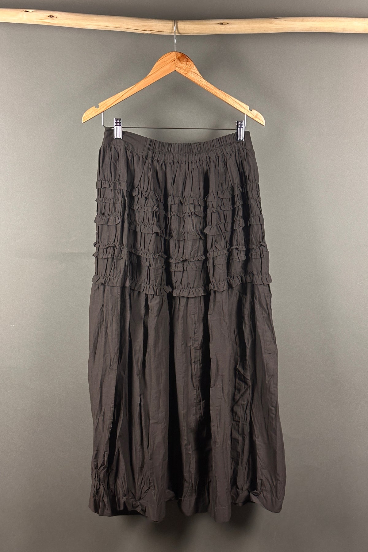Rabens Saloner cotton voile skirt in Liquorice