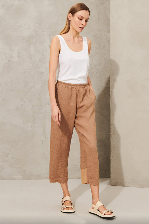 Transit 3/4 Relaxed Black Linen Pants