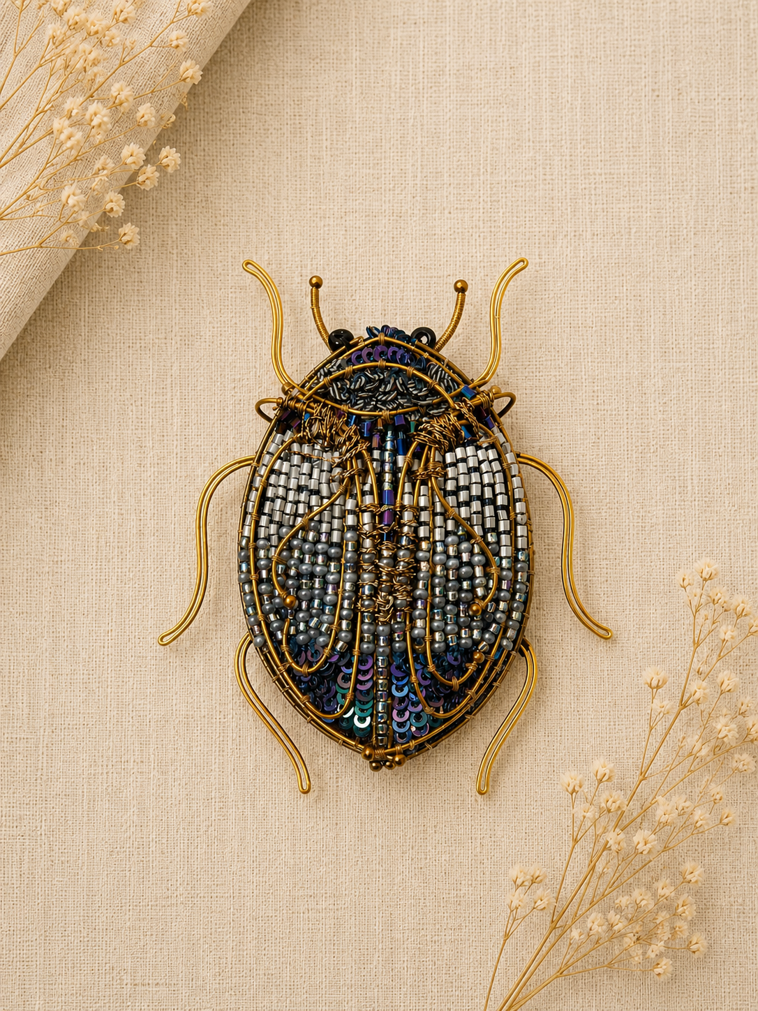 Trovelore Jeweled Scarab Beetle Brooch