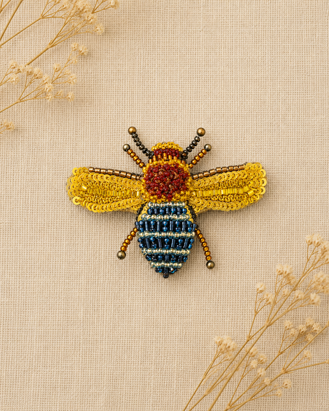 Trovelore Blue Banded Bee Brooch